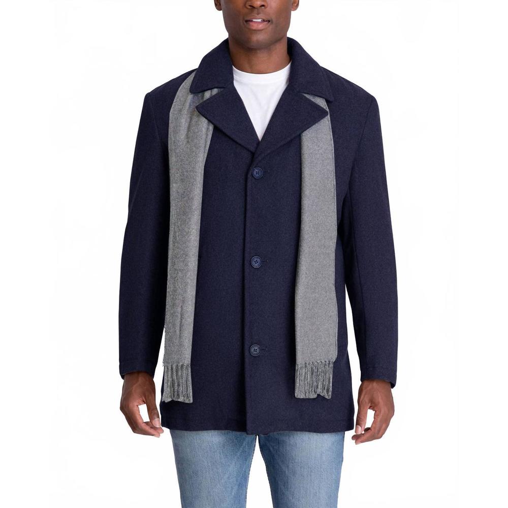 NEW LONDON FOG london fog amity single breasted wool jacket in navy heather